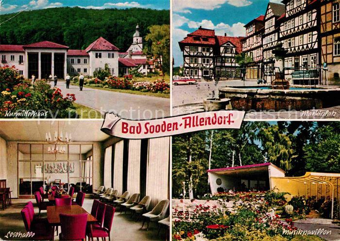 Bad Sooden-Allendorf Kurmittelhaus Lesehalle Marktplatz Brunnen Fachwerkhaeuser