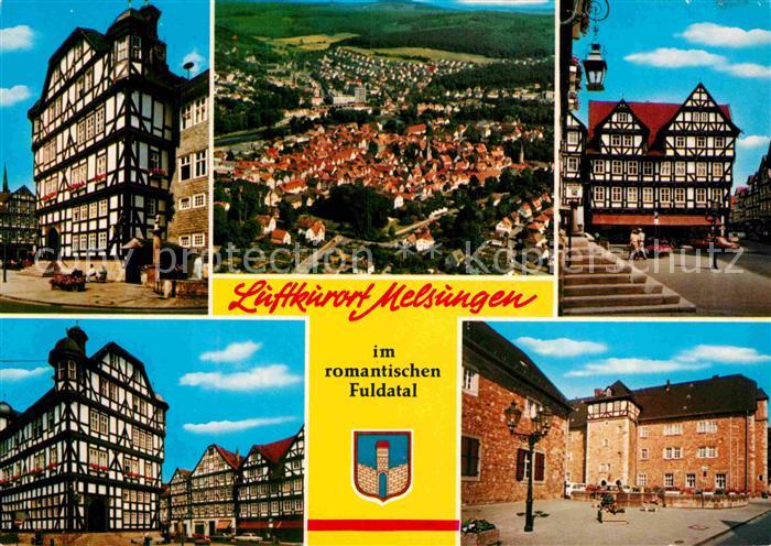 Melsungen Fulda Fachwerkhaeuser Rathaus Fliegeraufnahme