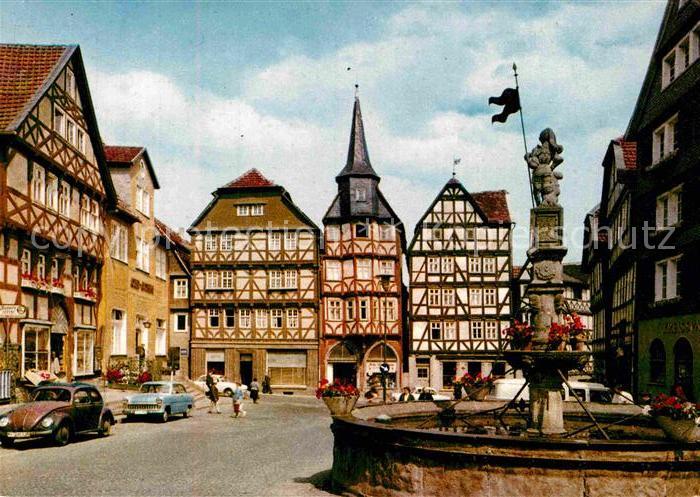 Fritzlar Marktplatz Rolandsbrunnen Fachwerkhaeuser