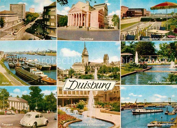 Duisburg Ruhr Koenigstrasse Hafen Tierpark Opernhaus Rathaus Wasserspiele Bahnho