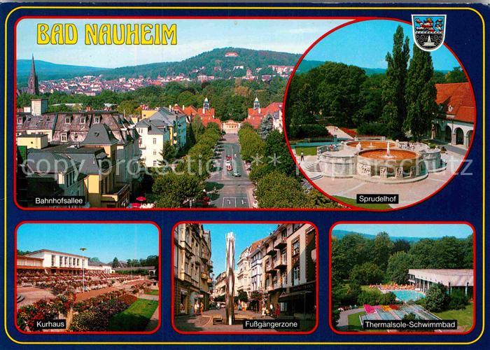 Bad Nauheim Bahnhofsallee Sprudelhof Thermalsolebad Fussgaengerzone Kurhaus