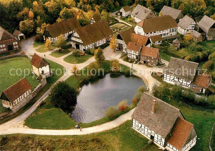 Detmold Westfaelisches Freilichtmuseum Paderborner Dorf Fliegeraufnahme