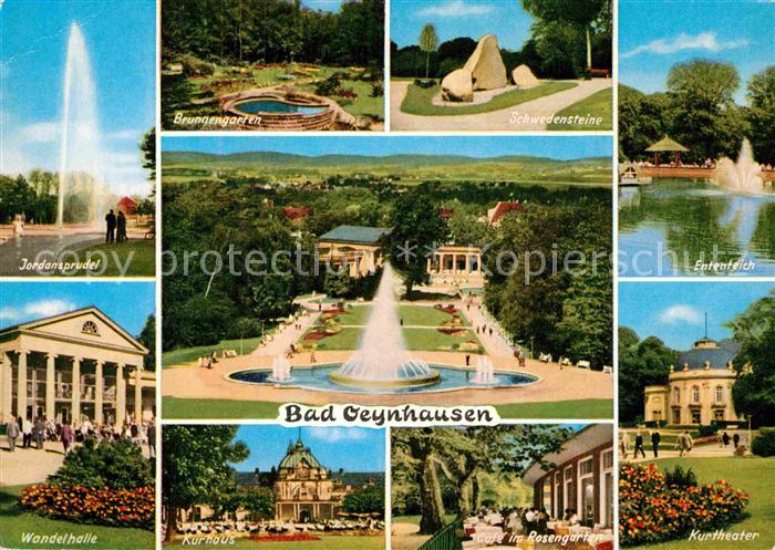 Bad Oeynhausen Sprudel Wandelhalle Brunnengarten Schwedensteine Ententeich Kurha