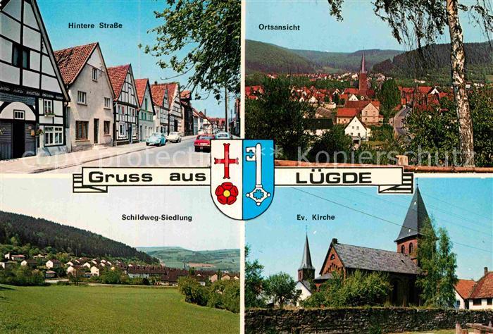 Luegde Hintere Strasse Ortsansicht Kirche Schildweg Siedlung