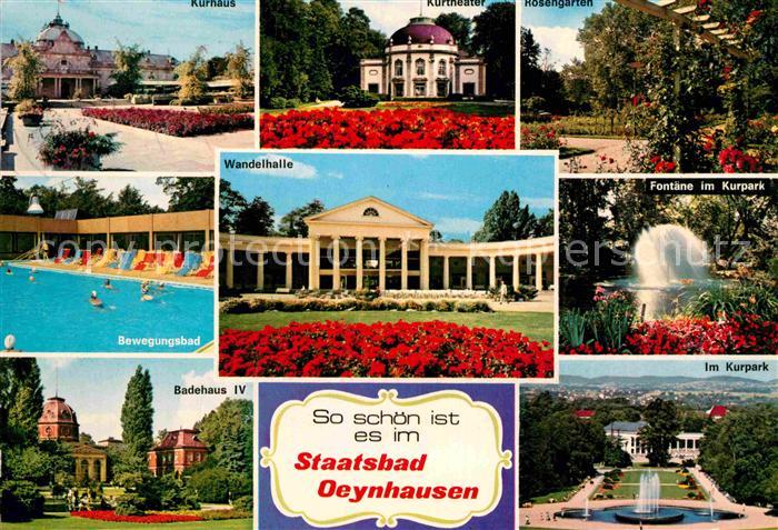 Bad Oeynhausen Kurhaus Bad Kurtheater Rosengarten Fontaene Kurpark Wandelhalle