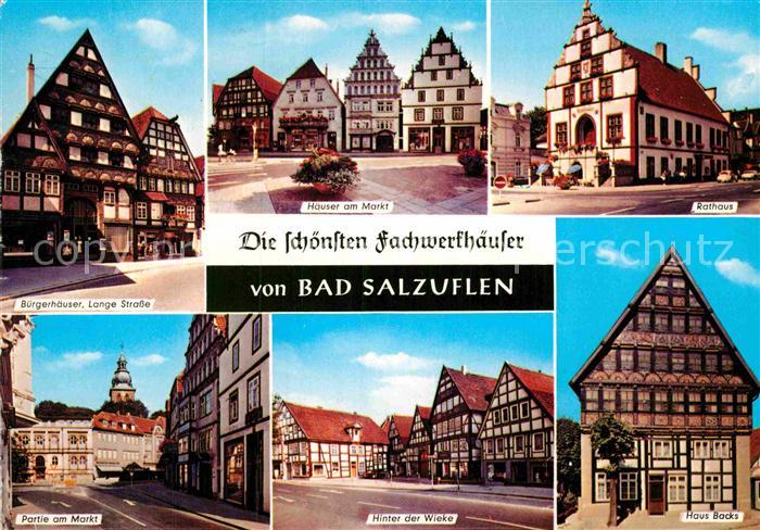 Bad Salzuflen Buergerhaeuser Markt Rathaus Wieke Fachwerkhaeuser