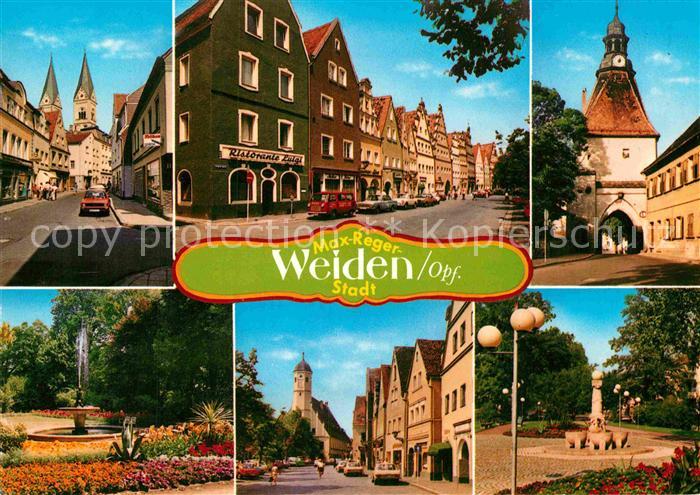Weiden Oberpfalz Teilansichten Max Reger Stadt Park Kirche Tor