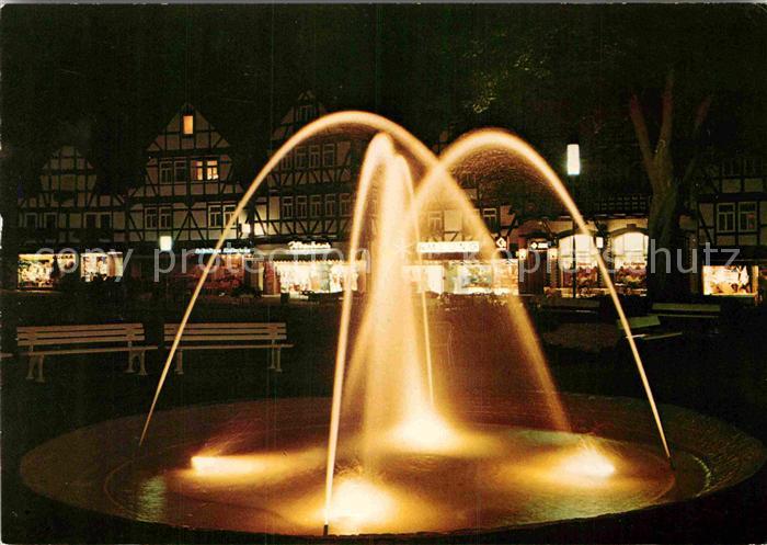 Bad Sooden-Allendorf Wasserspiele im Kurpark Nachtaufnahme