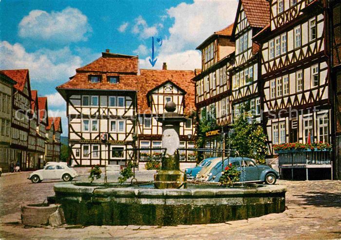 Bad Sooden-Allendorf Marktplatz Brunnen Fachwerkhaeuser