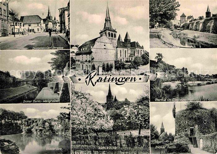 Ratingen Duesseldorfer Strasse Dicker Turm Wallgraben Blauer See Kirche