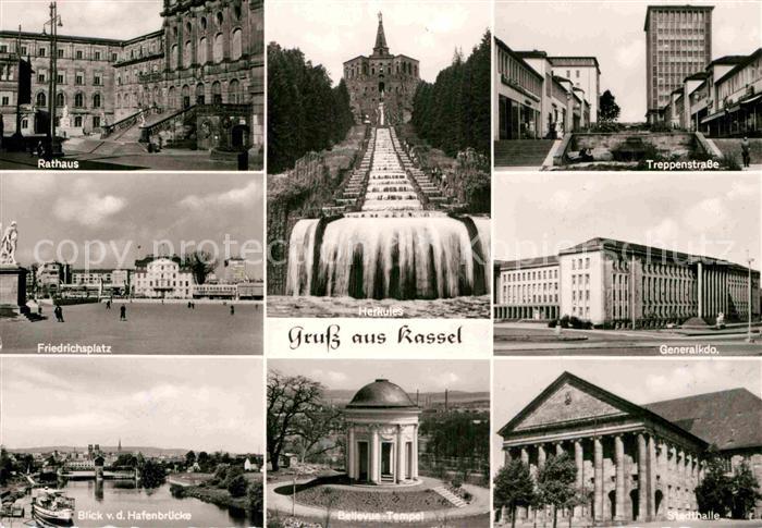 KAssEL  CITY Friedrichsplatz Rathaus Hafenbruecke Bellevue Tempel Herkules