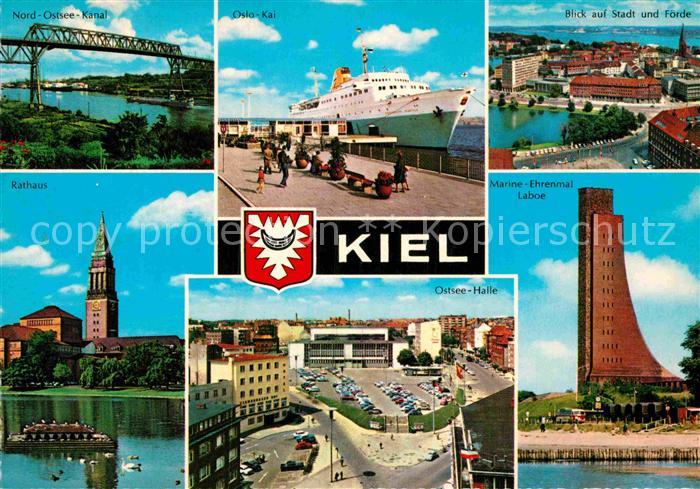 KIEL  CITY Nord Ostsee Kanal Rathaus Oslo Kai Marine Ehrenmal Laboe