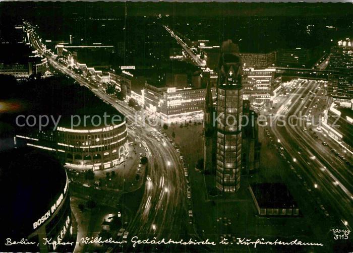 BERLIN  CITY Wilhelm Gedaechniskirche Kurfuerstendamm Nacht