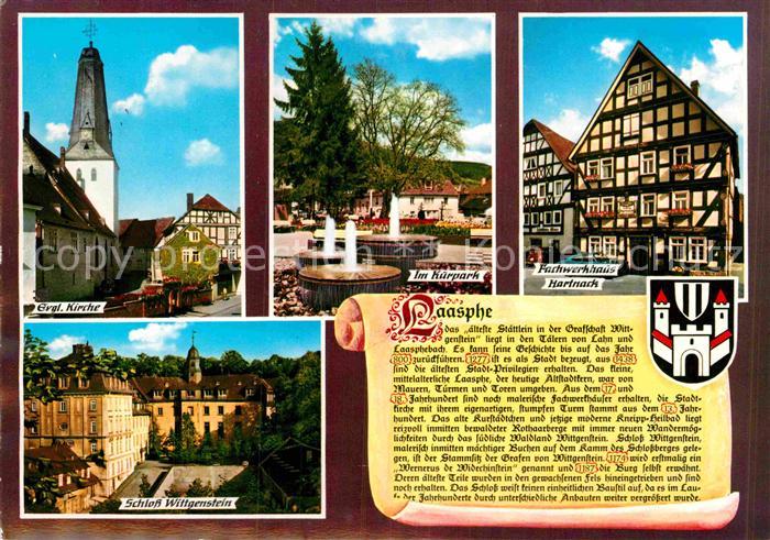 Laasphe Bad Fachwerk Kurpark Schloss Wittgenstein