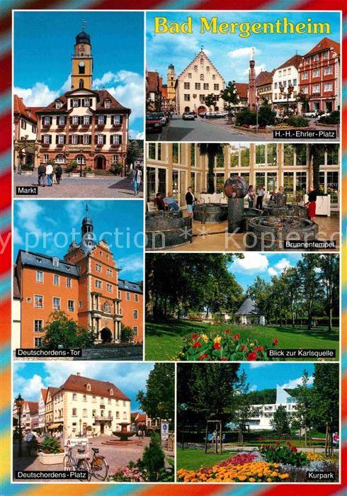 Bad Mergentheim Markt Deutschordens Tor Karlsquelle Brunnentempel Kurpark