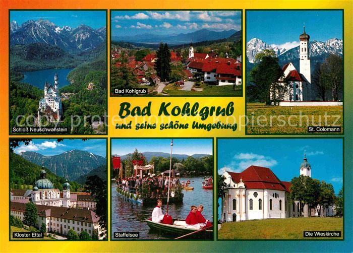 Bad Kohlgrub Schloss Neuschwanstein Sankt Colomann Kloster Ettal Wieskirche