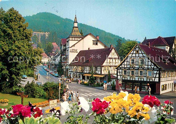 Bad Herrenalb Ortsansicht Panorama Fachwerkhaeuser