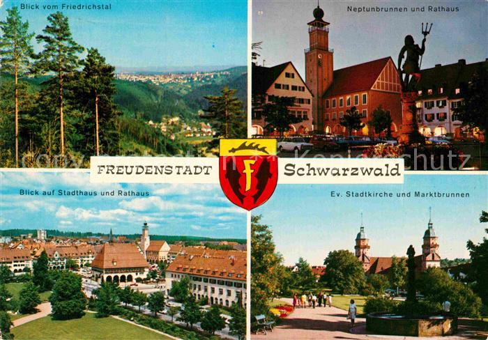 FREUDENSTADT BW Stadthaus Rathaus Stadtkirche Marktbrunnen