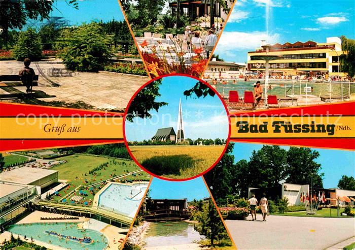 Bad Fuessing Fliegeraufnahme Kurpark Schwimmbad Kirche