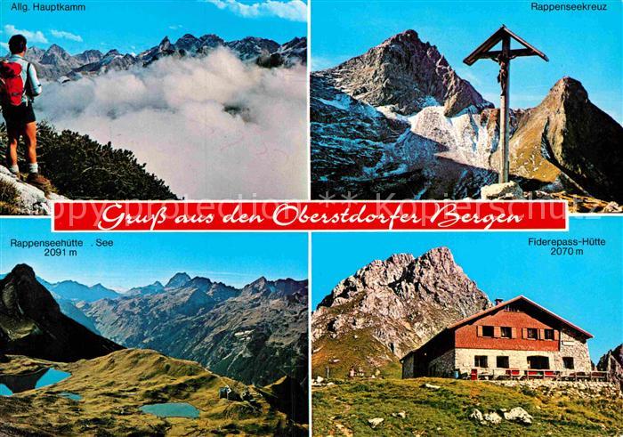 Oberstdorf Rappenseehuette Allgaeuer Hauptkamm Rappenseekreuz Fiderepasshuette
