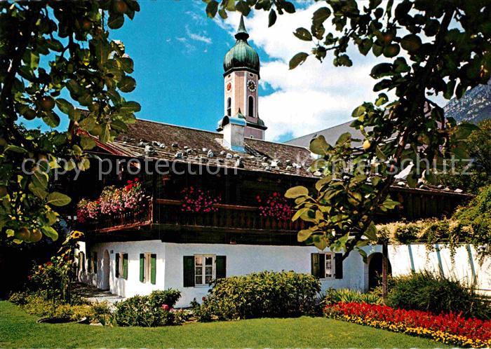 GARMISCH-PARTENKIRCHEN Bayern Altes Bauernhaus Pfarrkirche St. Martin