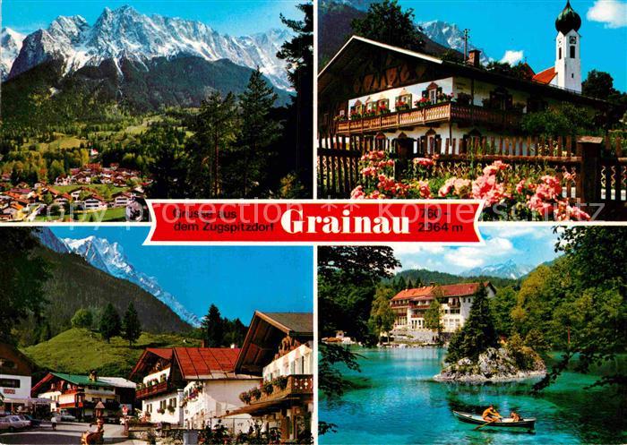 Grainau Waxensteinkamm Pfarrkirche Zugspitze Oberer Dorfplatz Hotel Badersee
