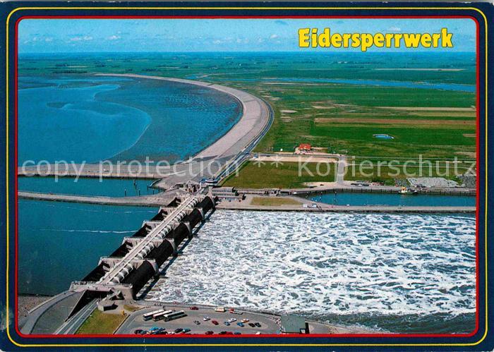 Wesselburenerkoog Eidersperrwerk Fliegeraufnahme