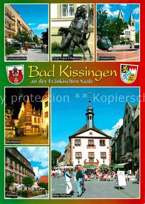 Bad Kissingen Marktplatz Rathaus Erloeserkirche