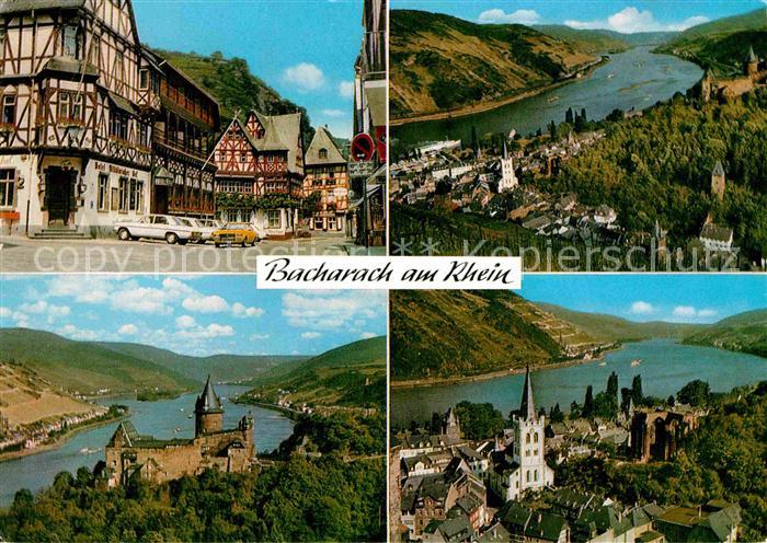 Bacharach Rhein Schloesser Fliegeraufnahme Dorfmotiv