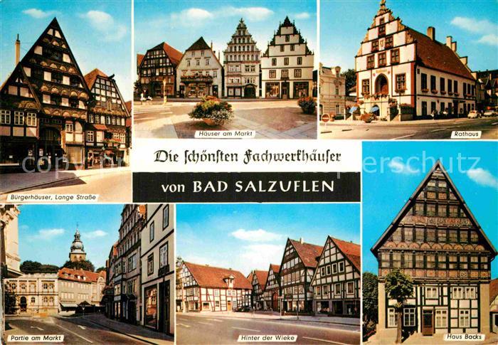 Bad Salzuflen Buergerhaeuser Haeuser am Markt Rathaus Hinter der Wieke Haus Back