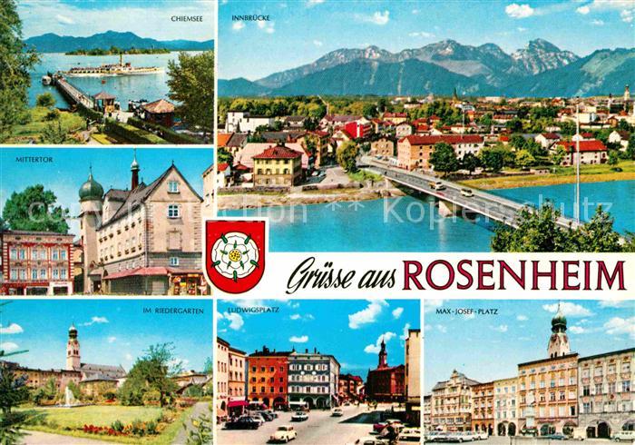 Rosenheim Bayern Chiemsee Innbruecke Mittertor Im Riedergarten Ludwigsplatz Max