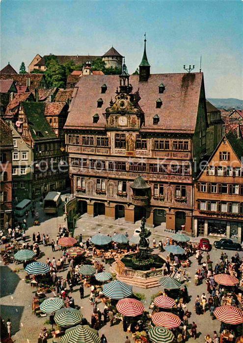 Tuebingen Marktplatz mit Rathaus