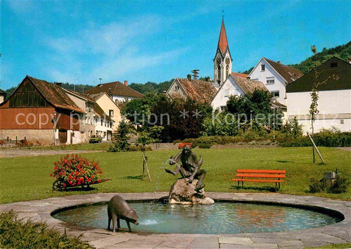 Gailingen Park mit Narrenbrunnen