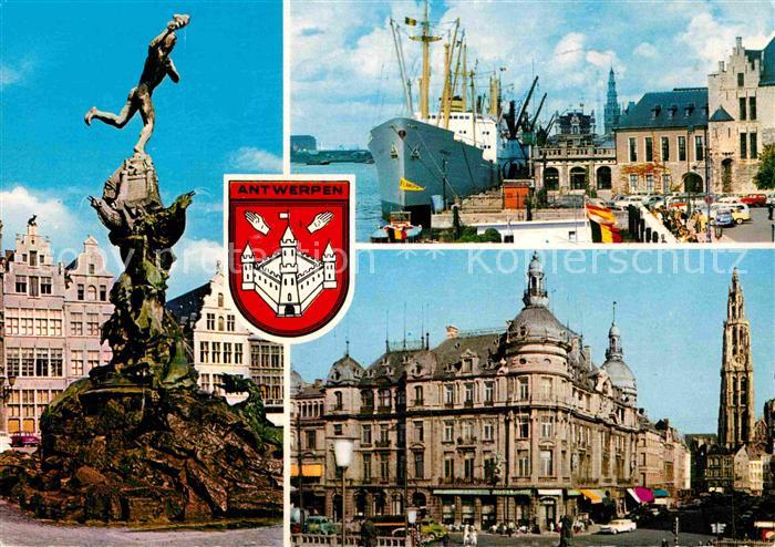 Antwerpen Anvers Denkmal Hafenpartie Kirche