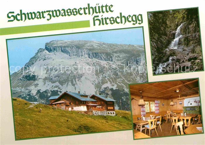 Hirschegg Kleinwalsertal Vorarlberg Schwarzwasserhuette DAV Gaststube Wasserfall