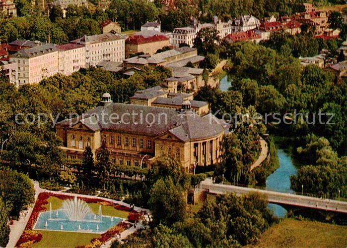 Bad Kissingen Regentenbau mit Rosengarten und Saale