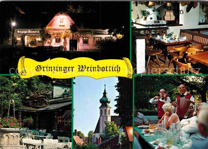 Wien Grinzinger Weinbottich Heurigenrestaurant Garten Kirche Gaststube
