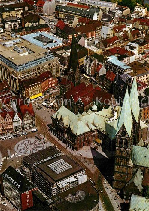 BREMEN  CITY Marktplatz Fliegeraufnahme