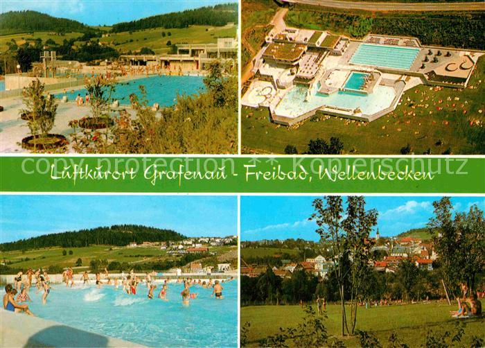 Grafenau Niederbayern Freibad Wellenbecken Fliegeraufnahme