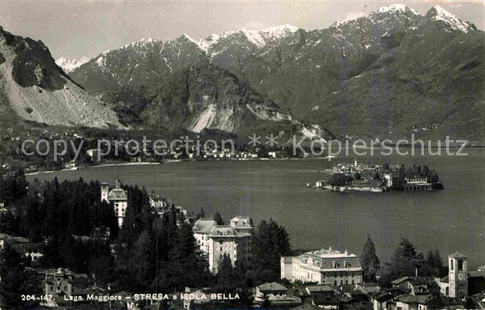 Stresa Lago Maggiore Panorama mit Isola Bella