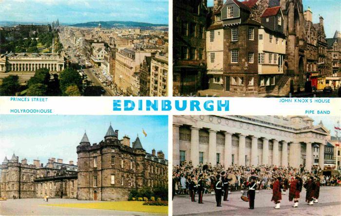 Edinburgh Scotland Princes Street Holyroodhouse Pipe Band John Knox's House