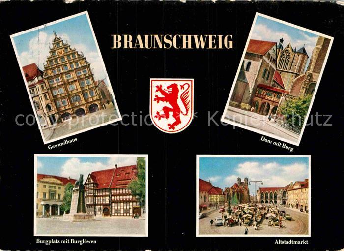 Braunschweig Gewandhaus Burgplatz Burgloewen Altstadtmarkt Dom Burg