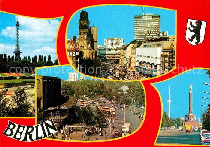 BERLIN  CITY Bahnhofsterrasse Siegessaeule Fernsehturm