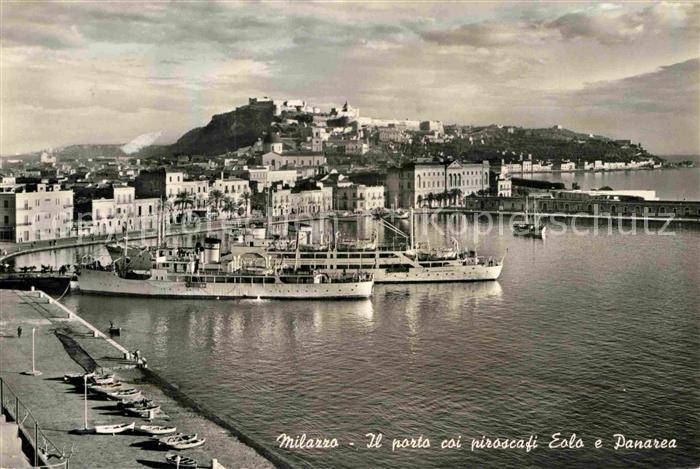 Milazzo Hafen mit den Schiffen Eolo und Panatera