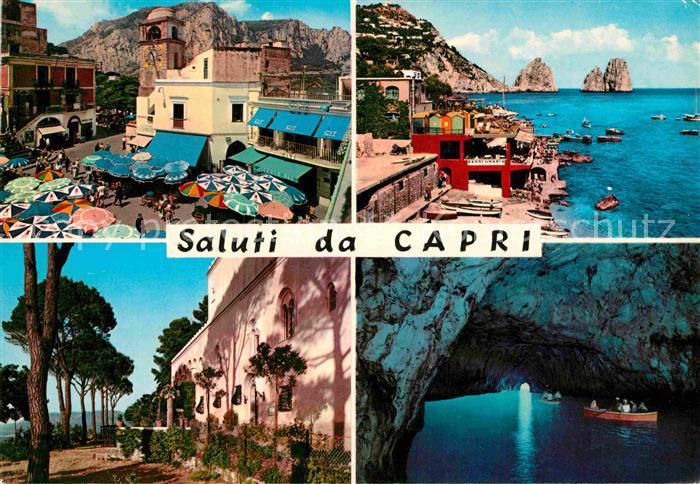 Capri La piazzetta Marina piccola Villa San Michele Grotta Azzura