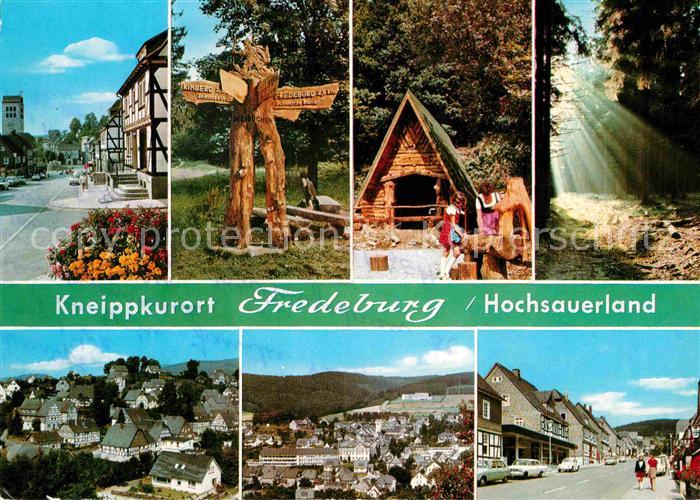 Fredeburg Schmallenberg Wegekreuz Teilansicht Strasse Waldhuette