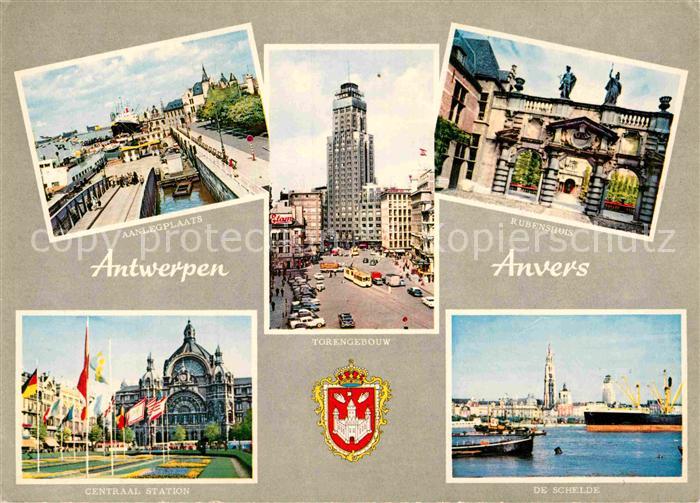 Antwerpen Anvers Anlegestelle Bahnhof Hafen Rubenhaus Torengebouw