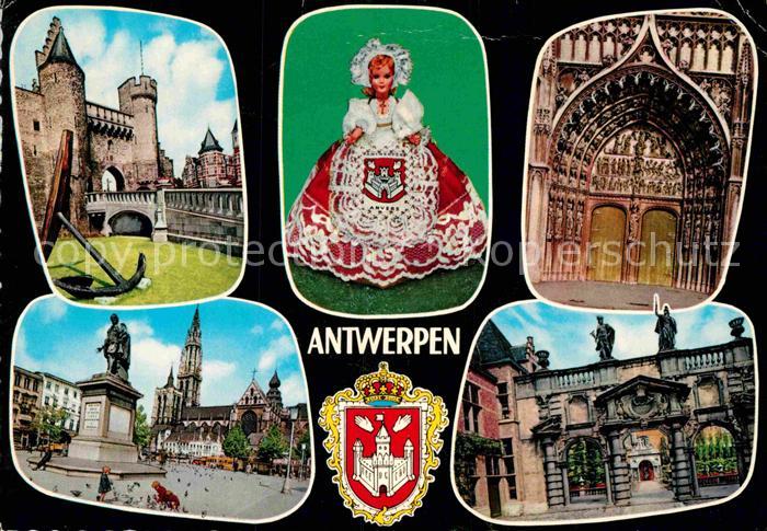 Antwerpen Anvers Schloss Denkmal Kirche Tracht