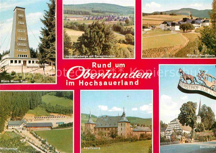 Oberhundem Rhein Weser Turm Adolfsburg Dorfmitte Jugendherberge