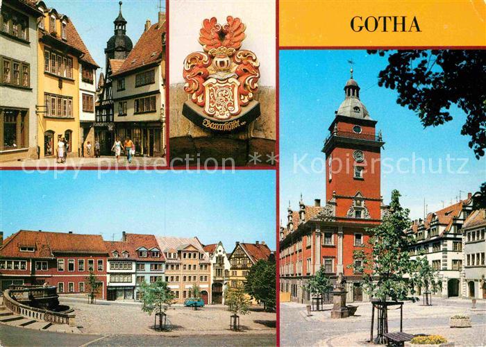 Gotha Thueringen Am Bruehl Schloss Friedenstein Wappen Hauptmarkt Rathaus
